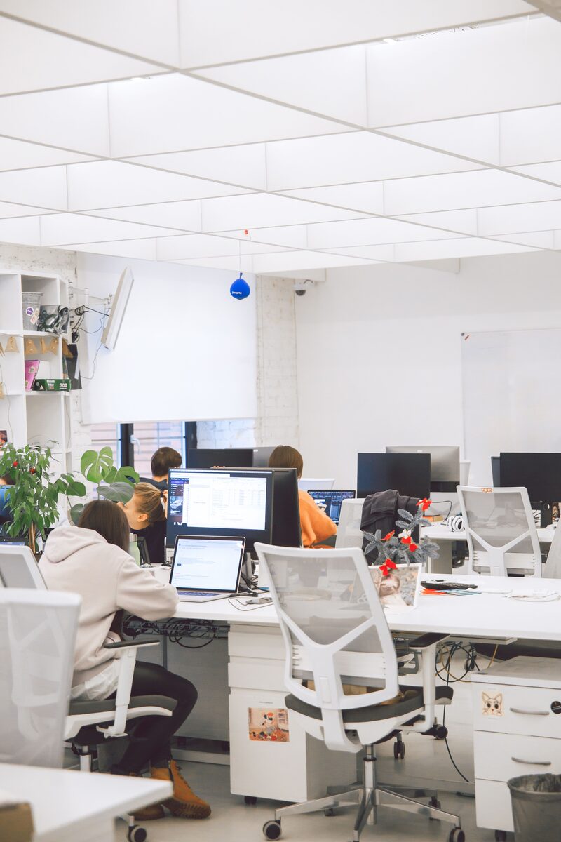Office team working at computers