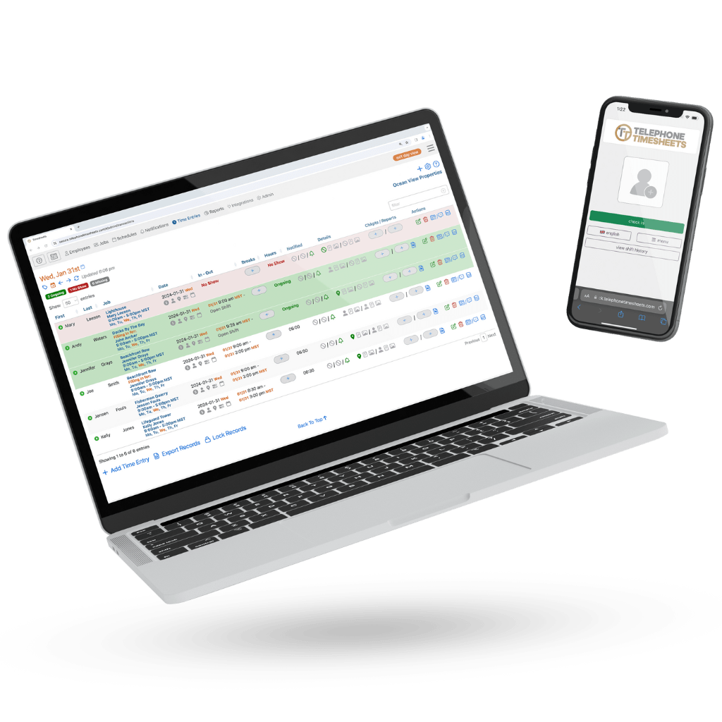 Time Tracking Employee Management Telephone Timesheets